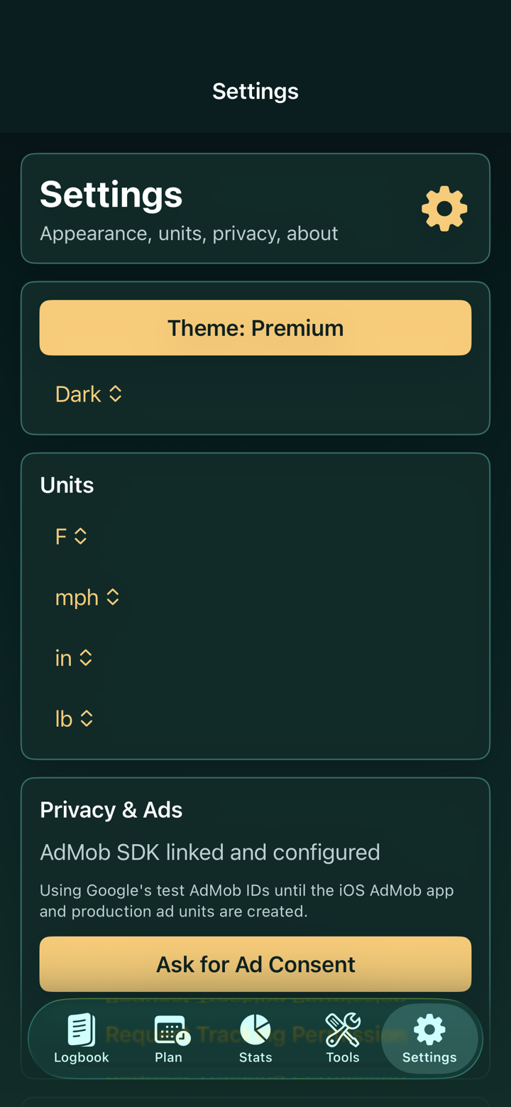 iPhone Settings screen