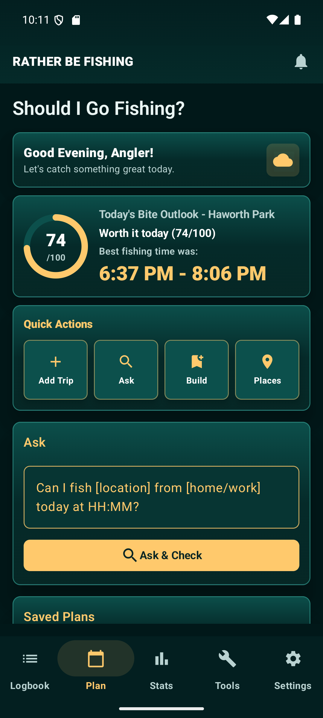 Plan screen