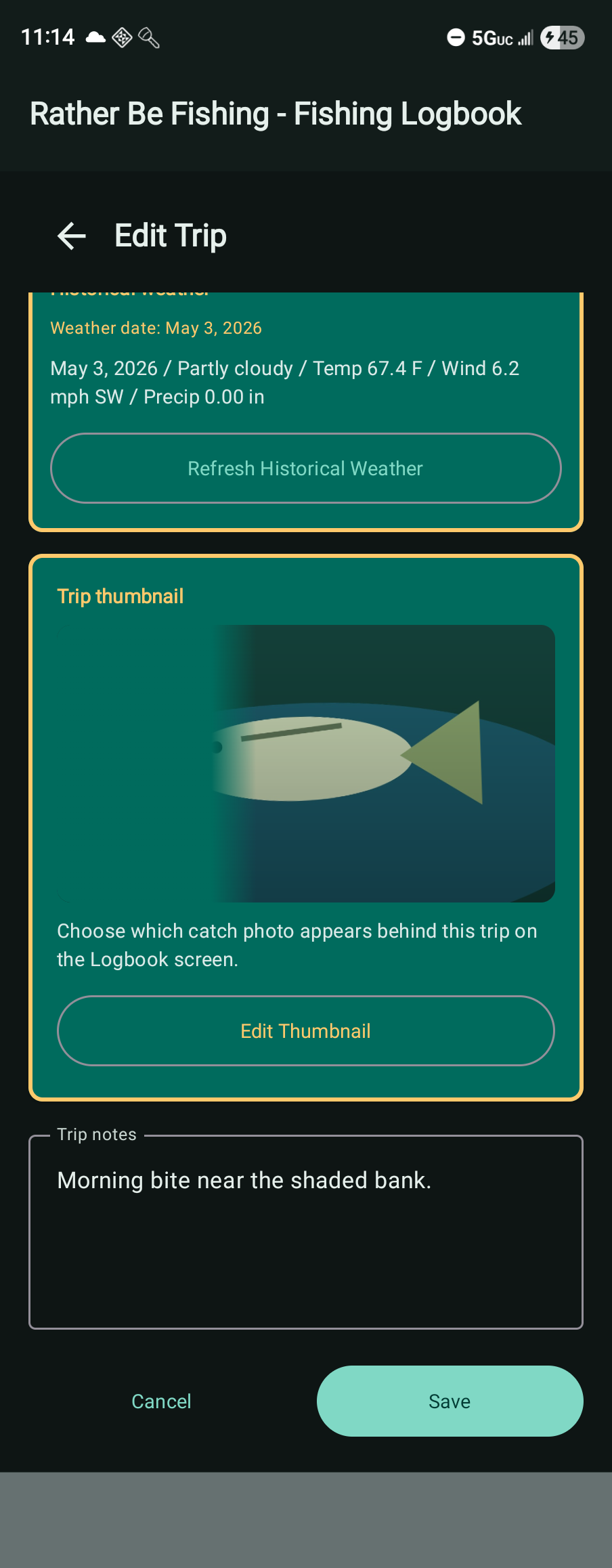 Thumbnail photo selector screen
